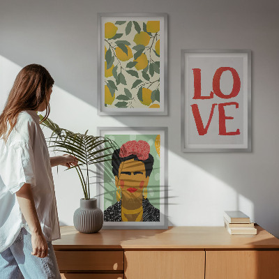 Gerahmtes bilderset Lemons LOVE Porträt von Frida