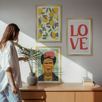 Gerahmtes bilderset Lemons LOVE Porträt von Frida