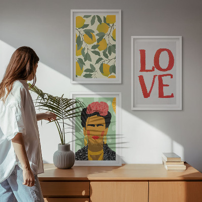 Gerahmtes bilderset Lemons LOVE Porträt von Frida