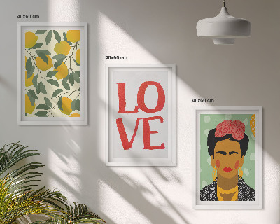 Gerahmtes bilderset Lemons LOVE Porträt von Frida