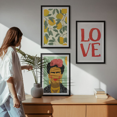 Gerahmtes bilderset Lemons LOVE Porträt von Frida