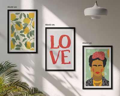 Gerahmtes bilderset Lemons LOVE Porträt von Frida