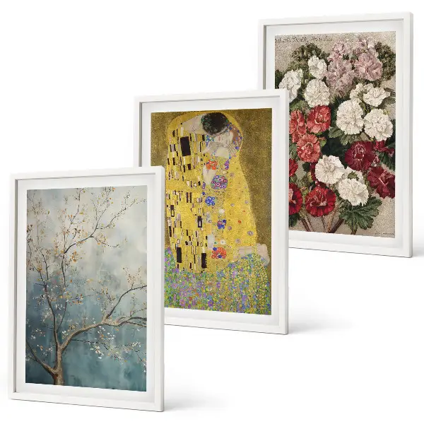 Gerahmtes Bilderset Blumen des Baumes von Gustav Klimt