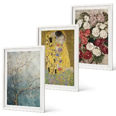 Gerahmtes Bilderset Blumen des Baumes von Gustav Klimt