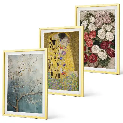 Gerahmtes Bilderset Blumen des Baumes von Gustav Klimt