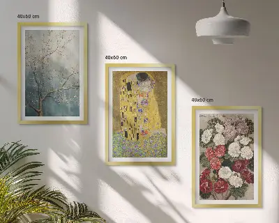 Gerahmtes Bilderset Blumen des Baumes von Gustav Klimt