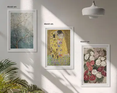 Gerahmtes Bilderset Blumen des Baumes von Gustav Klimt