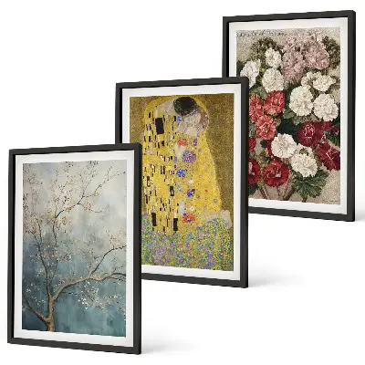 Gerahmtes Bilderset Blumen des Baumes von Gustav Klimt