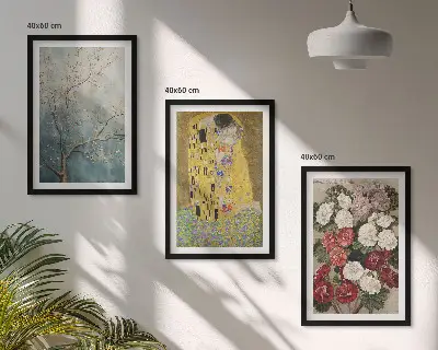 Gerahmtes Bilderset Blumen des Baumes von Gustav Klimt