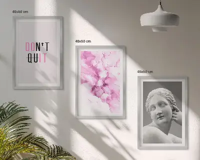 Abstrakte Aquarellskulptur dreiteiliges Bilder-Set inklusive Rahmen