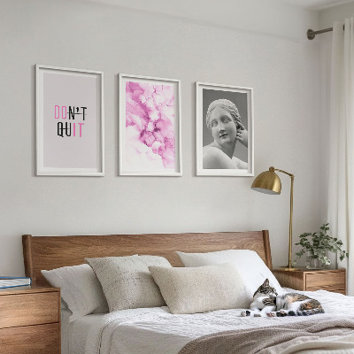 Bilder-3er-set mit rahmen Abstrakte Aquarellskulptur