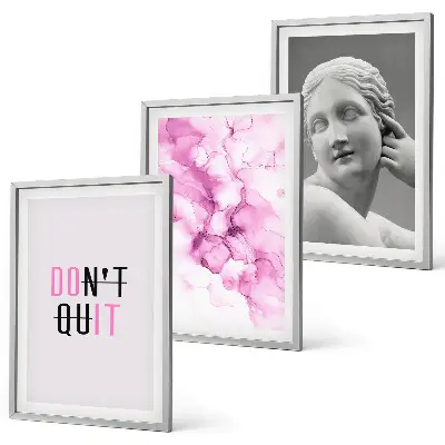 Abstrakte Aquarellskulptur dreiteiliges Bilder-Set inklusive Rahmen