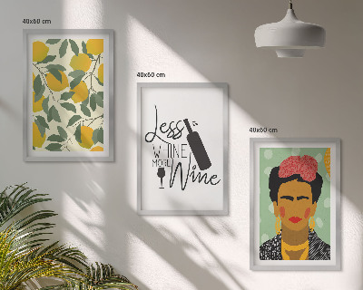 Gerahmtes bilderset Zitronenweinporträt von Frida