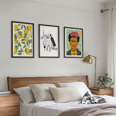 Gerahmtes bilderset Zitronenweinporträt von Frida