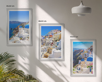Bilder-3er-set mit rahmen Landschaftsarchitektur Oia Santorini