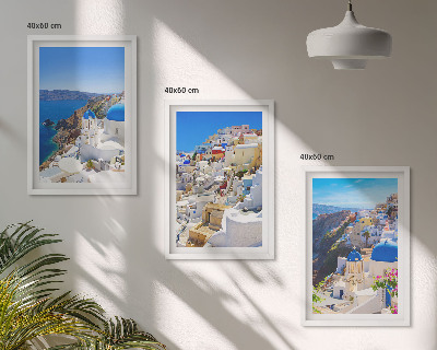Bilder-3er-set mit rahmen Landschaftsarchitektur Oia Santorini
