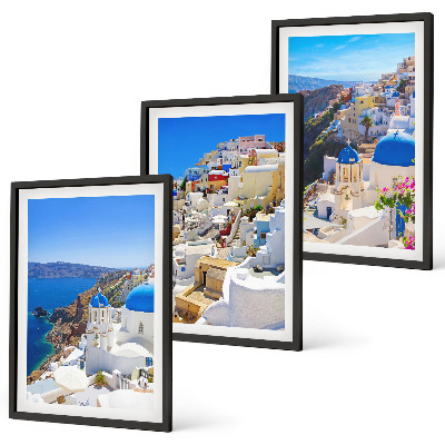 Bilder-3er-set mit rahmen Landschaftsarchitektur Oia Santorini