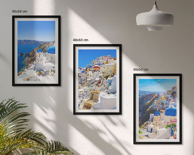 Bilder-3er-set mit rahmen Landschaftsarchitektur Oia Santorini