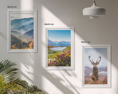Gerahmtes bilderset Natur des Bergseehirsches