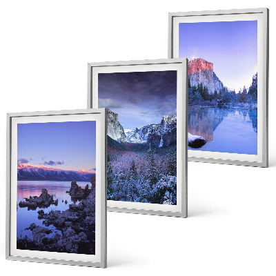 Bilder-3er-set mit rahmen Berglandschaften, Sonnenuntergang, Wasser