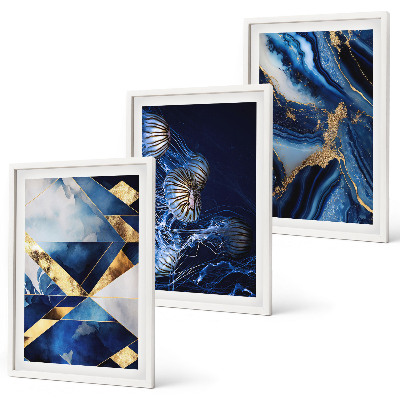 Gerahmtes bilderset Abstrakte, elegante Muster
