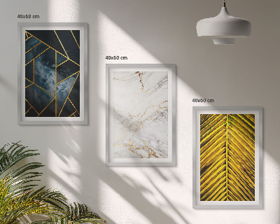 Gerahmtes bilderset Geometrische Muster und Vegetation