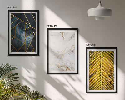 Gerahmtes bilderset Geometrische Muster und Vegetation