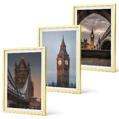 London Bridge und Big Ben Wandbilder 3er Set inklusive Rahmen