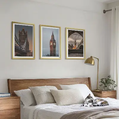 London Bridge und Big Ben Wandbilder 3er Set inklusive Rahmen