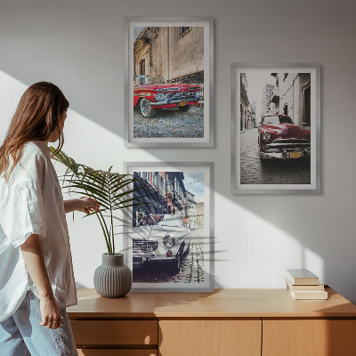 Bilder-3er-set mit rahmen Oldtimer in Städten