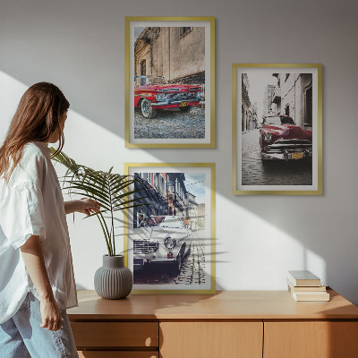 Bilder-3er-set mit rahmen Oldtimer in Städten