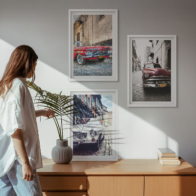 Bilder-3er-set mit rahmen Oldtimer in Städten