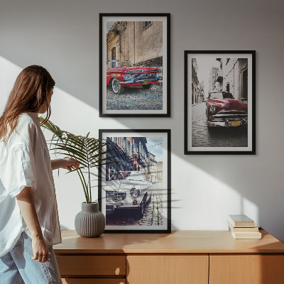 Bilder-3er-set mit rahmen Oldtimer in Städten