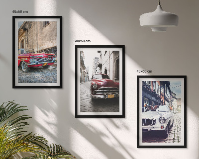 Bilder-3er-set mit rahmen Oldtimer in Städten