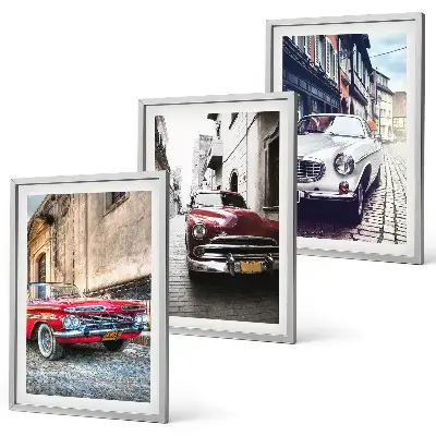 Oldtimer in Städten 3er-Set Bilder mit Rahmen