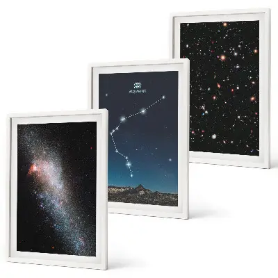 Gerahmtes Bilderset mit dem Motiv Galaxienraum Wassermann