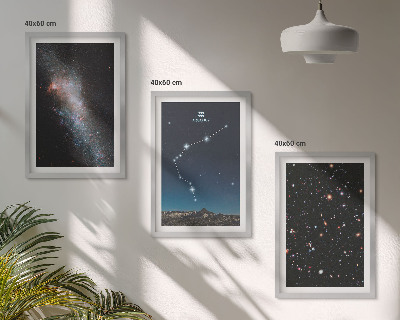 Gerahmtes bilderset Galaxienraum Wassermann
