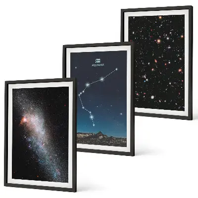 Gerahmtes Bilderset mit dem Motiv Galaxienraum Wassermann
