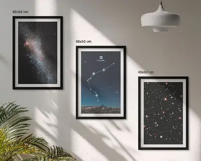 Gerahmtes Bilderset mit dem Motiv Galaxienraum Wassermann