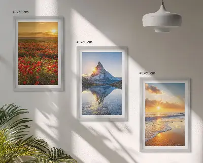 3er-Set Landschaftsbilder mit Rahmen motive mit bergen und meeren im westen