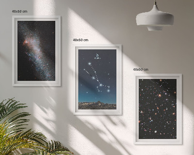 Bilder-3er-set mit rahmen Kosmische Landschaften des Sterns Stier
