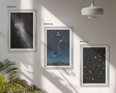 Bilder-3er-set mit rahmen Scorpios kosmische Landschaften