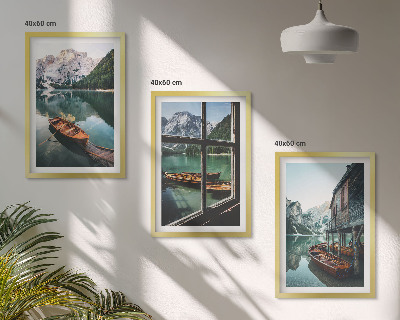 Gerahmtes bilderset Bootshaus am Bergsee