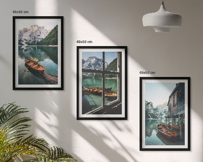 Gerahmtes bilderset Bootshaus am Bergsee