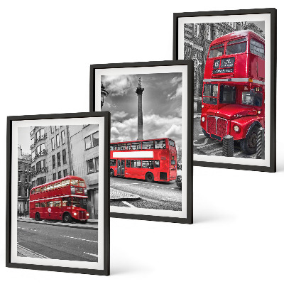Gerahmtes bilderset Rote Busse in London