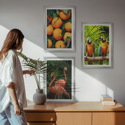 Gerahmtes bilderset Fruchtige Akzente in den Tropen