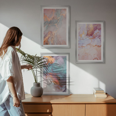 Gerahmtes bilderset Abstrakte Pastellmuster