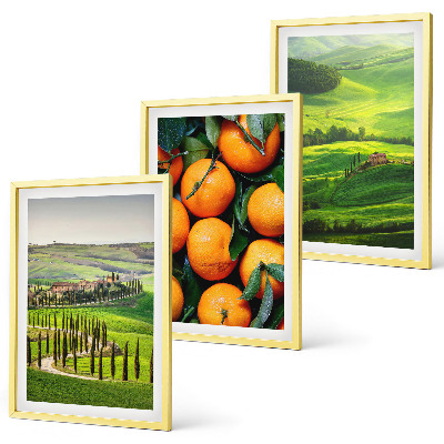 Gerahmtes bilderset Italienische Landschaft mit Orangen