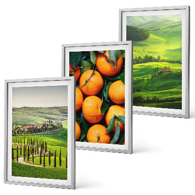 Gerahmtes bilderset Italienische Landschaft mit Orangen
