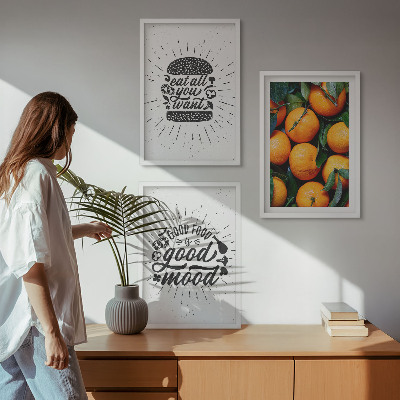 Gerahmtes bilderset Juicy Oranges Kitchen